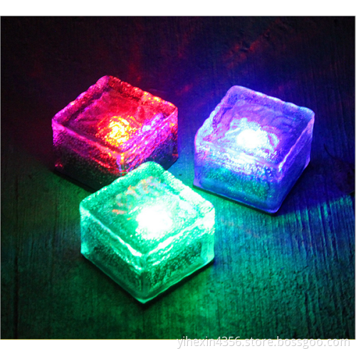 Waterproof Solar Powered Crystal Glass Ice Brick Buried Light for Outdoor Yard Garden
